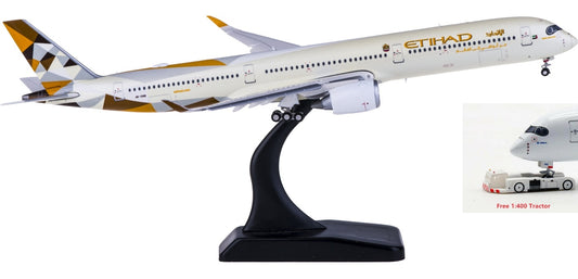 1:400 JC Wings XX4175A Etihad Airways Airbus A350-1000XWB A6-XWB "Flaps Down" Free Tractor+Stand