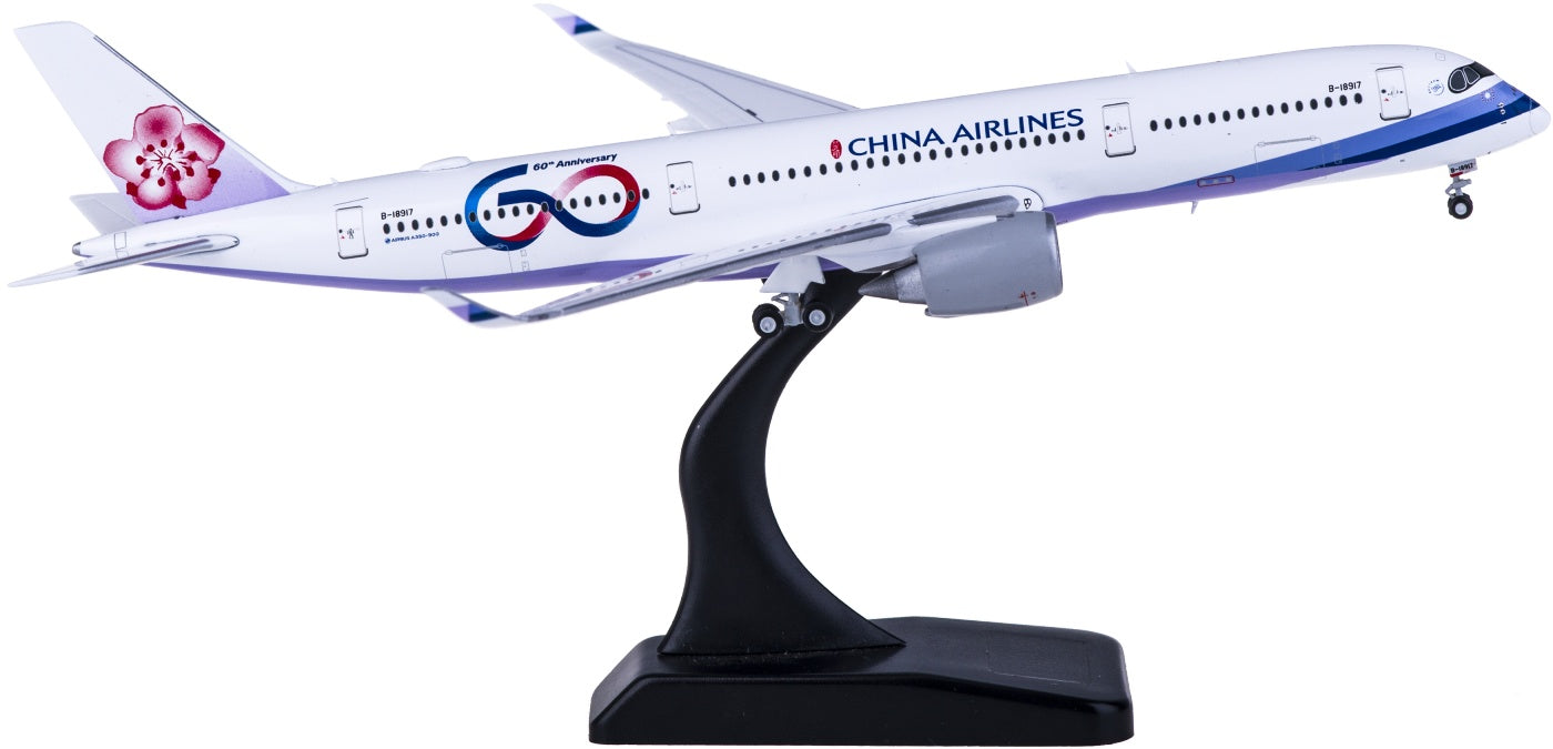 1:400 JC Wings XX4168 China Airlines Airbus A350-900XWB B-18917 60YEARS Free Tractor+Stand