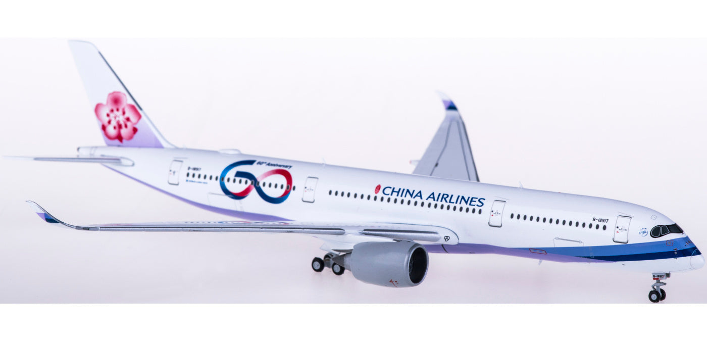 1:400 JC Wings XX4168 China Airlines Airbus A350-900XWB B-18917 60YEARS Free Tractor+Stand