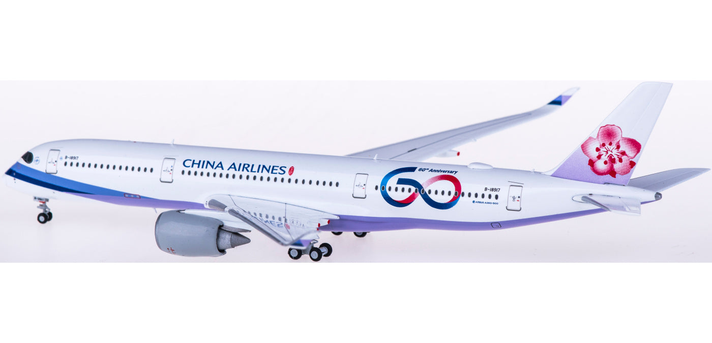 1:400 JC Wings XX4168 China Airlines Airbus A350-900XWB B-18917 60YEARS Free Tractor+Stand