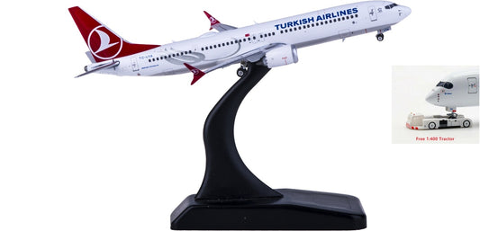 (Rare)1:400 Phoenix PH11582 Turkish Airlines Boeing 737 MAX 9 TC-LYA Free Tractor+Stand