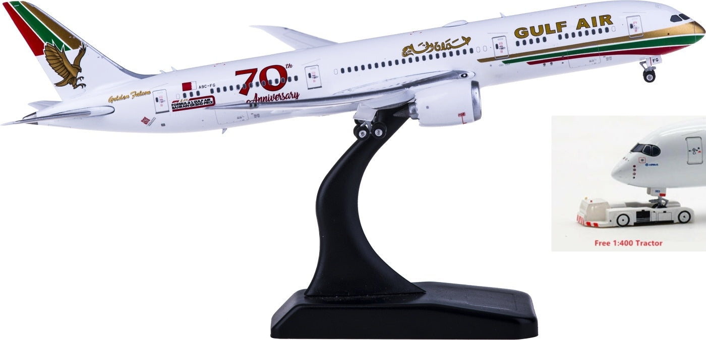 1:400 Phoenix PH04299 Gulf Air Boeing 787-9 A9C-FG "70year" Free Tractor+Stand