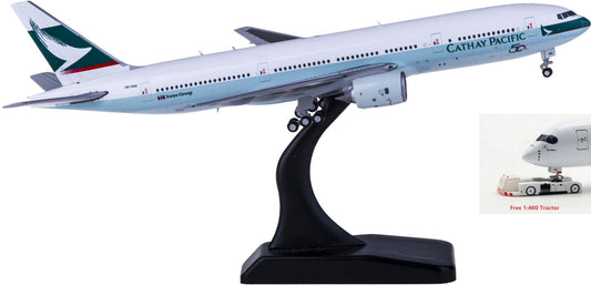 1:400 Kai Tak Wings EW4772011 Cathay Pacific Boeing 777-200 VR-HNA "50Years" Aircraft Model+Free Tractor