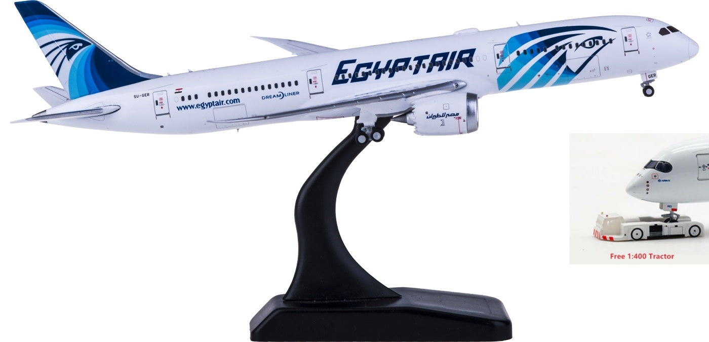 1:400 JC Wings LH4144 EgyptAir Boeing 787-9 Dreamliner SU-GER Free Tractor+Stand