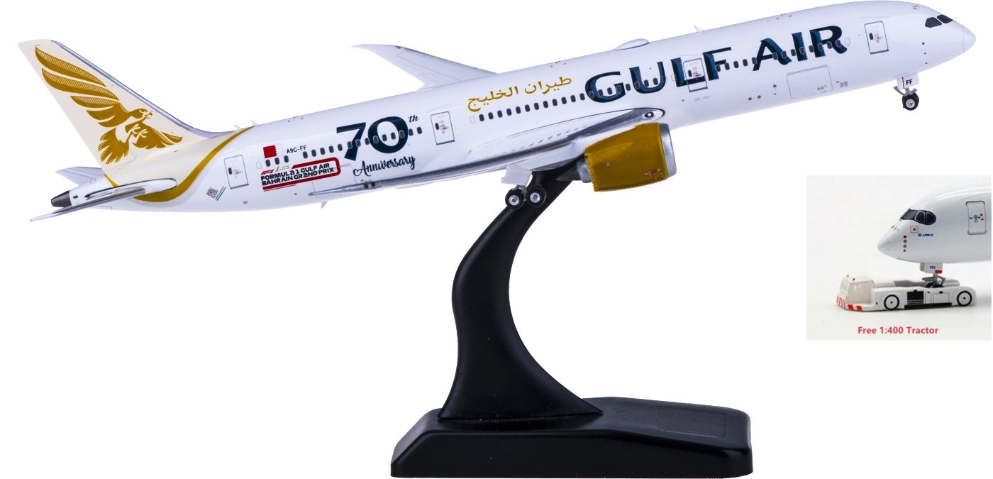 1:400 Phoenix PH04308 Gulf Air Boeing 787-9 A9C-FF"70year" Free Tractor+Stand