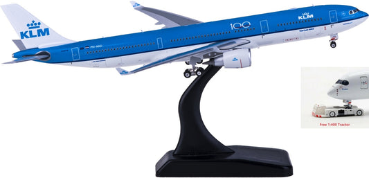 1:400 Phoenix PPH11584 KLM Airbus A330-300 PH-AKD "100years" Free Tractor+Stand