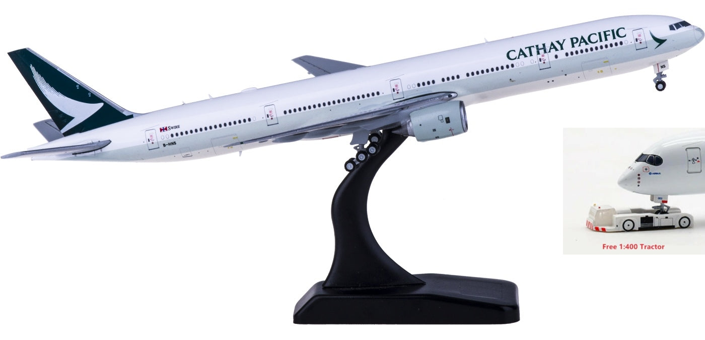 1:400 JC Wings EW4773002 Cathay Pacific Boeing 777-300 B-HNS Free Tractor+Stand