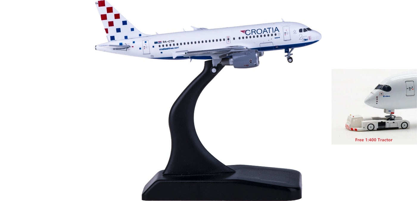 1:400 JC Wings XX4065 Croatia Airlines Airbus A319 9A-CTH Free Tractor+Stand