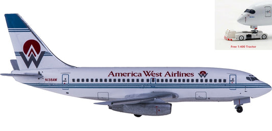 (Rare)1:400 AeroClassics AC419624A America West Airlines Boeing 737-200 N138AW+Free Tractor