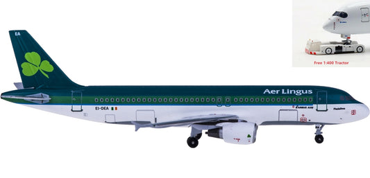 (Rare)1:400 AeroClassics AC419685 Aer Lingus Airbus A320 EI-DEA+Free Tractor