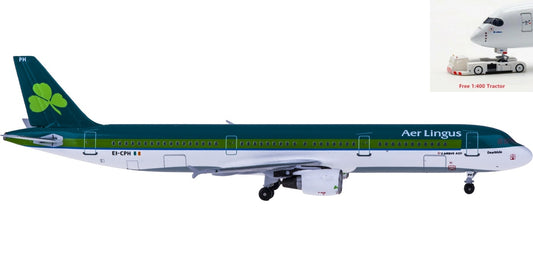 (Rare)1:400 AeroClassics AC419672 Aer Lingus Airbus A321 EI-CPH+Free Tractor