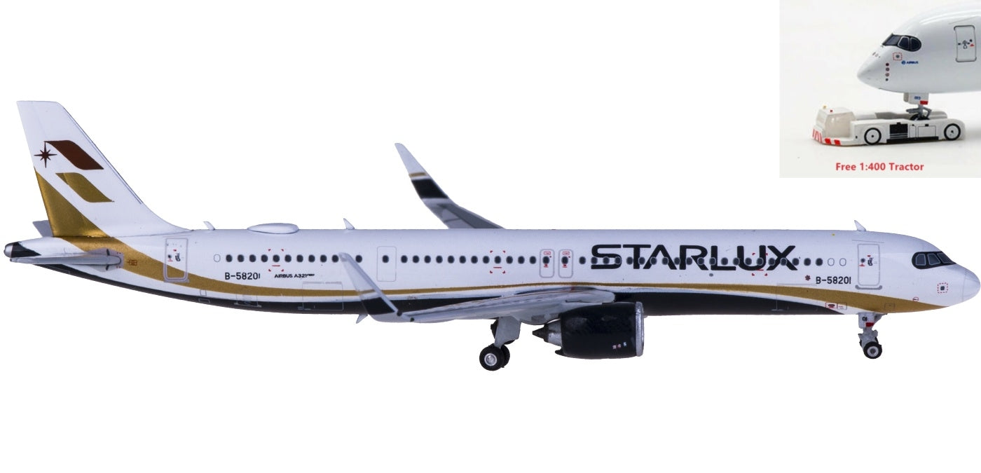 1:400 Phoenix PH11594 Starlux Airlines Airbus A321neo B-58201+Free Tractor