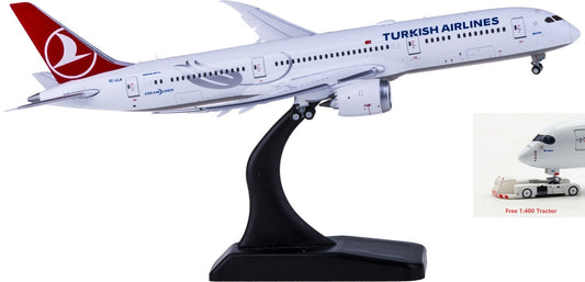 1:400 JC Wings EW4789008A Turkish Airlines Boeing 787-9 Dreamliner TC-LLA "Flaps Down"Free Tractor+Stand
