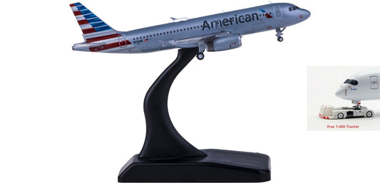 (Rare)1:400 Geminijets GJAAL1864 American Airlines Airbus A320 N651AW Free Tractor+Stand