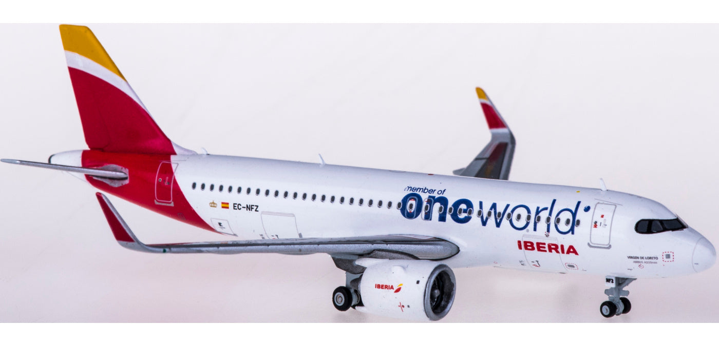 1:400 JC Wings XX4228 Iberia Airbus A320neo EC-NFZ "ONE WORLD" Free Tractor+Stand