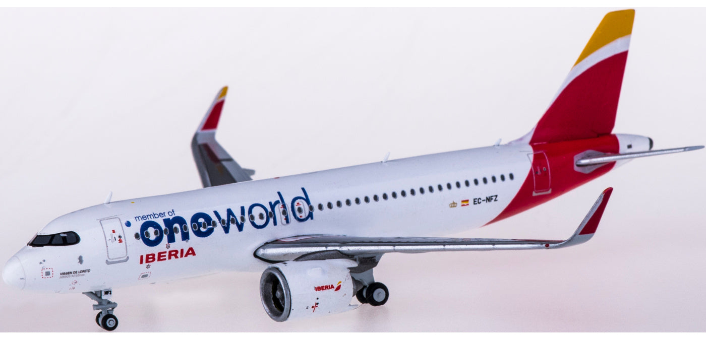 1:400 JC Wings XX4228 Iberia Airbus A320neo EC-NFZ "ONE WORLD" Free Tractor+Stand