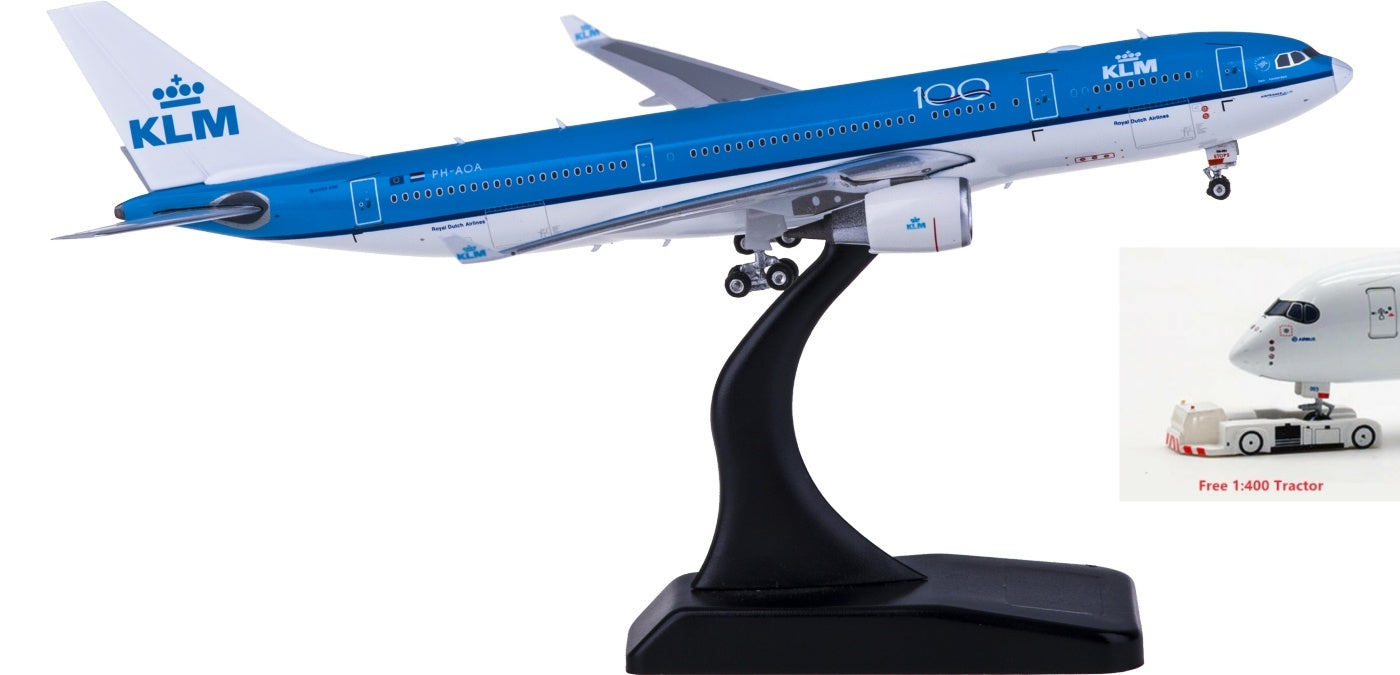 1:400 Phoenix PH11601 KLM Airbus A330-200 PH-AOA "100years" Free Tractor+Stand