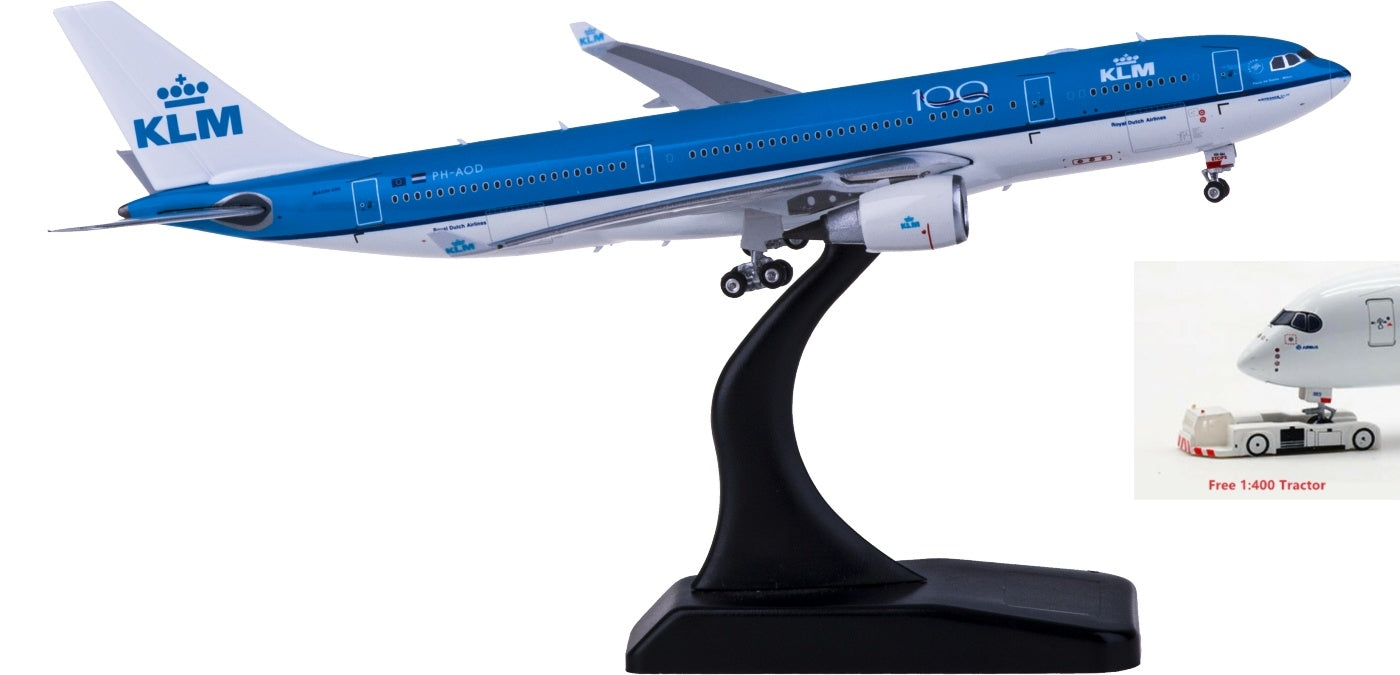 1:400 Phoenix PH11602 KLM Airbus A330-200 PH-AOD "100years" Free Tractor+Stand