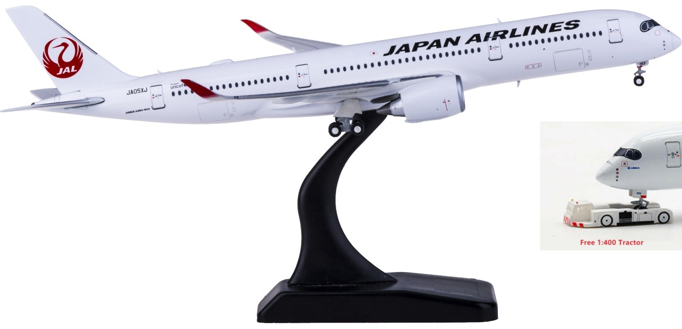 1:400 JC Wings EW4359004 Japan Airlines Airbus A350-900XWB JA05XJ Free Tractor+Stand