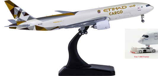 1:400 JC Wings XX4958 Etihad Airways Cargo Boeing 777-200F A6-DDD Free Tractor+Stand