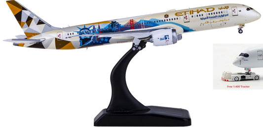 1:400 JC Wings XX4250 Etihad Airways Boeing 787-9 Dreamliner A6-BLC Free Tractor+Stand