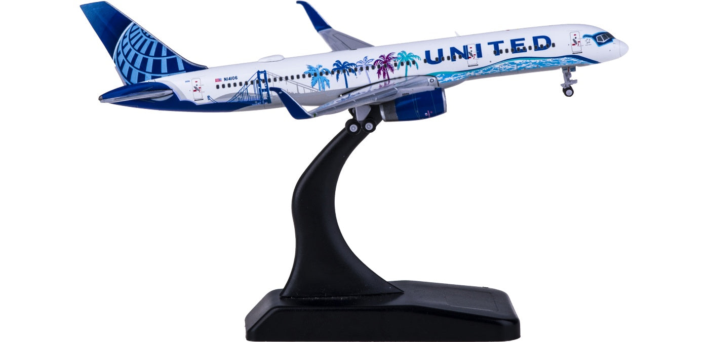 1:400 Geminijets GJ4N14106 United Airlines Boeing 757-200 N14106 Her Art Here Free Tractor+Stand