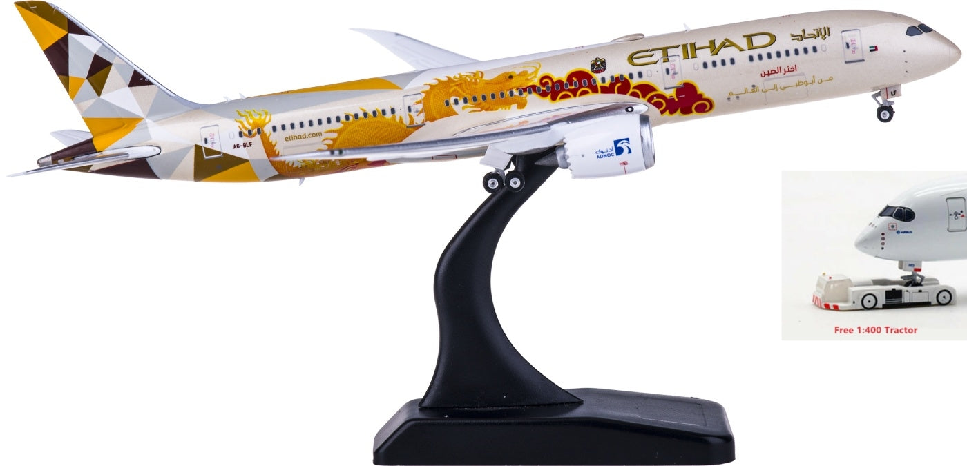 1:400 Phoenix PH04325 Etihad Airways Boeing 787-9 A6-BLF Free Tractor+Stand