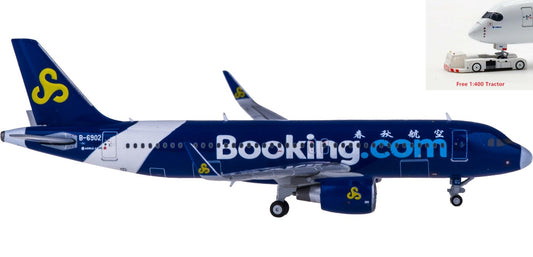 1:400 JC Wings XX4055 Spring Airlines Airbus A320 B-6902 "BOOKING.COM"+Free Tractor