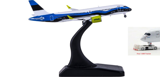 1:400 JC Wings LH4158 airBaltic Airbus A220-300 YL-CSJ Free Tractor+Stand
