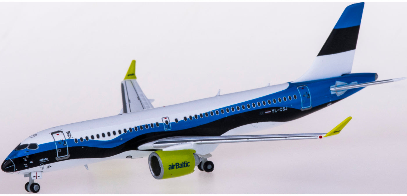 1:400 JC Wings LH4158 airBaltic Airbus A220-300 YL-CSJ Free Tractor+Stand