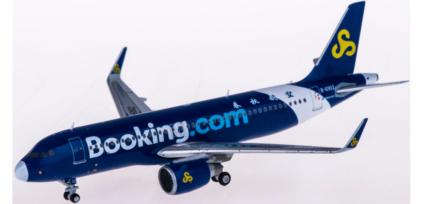 1:400 JC Wings XX4055 Spring Airlines Airbus A320 B-6902 "BOOKING.COM"+Free Tractor