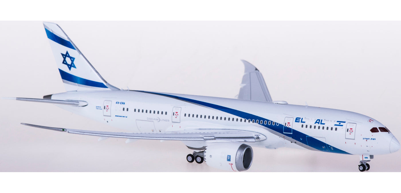 1:400 JC Wings XX4247A El Al Boeing 787-8 Dreamliner 4X-ERA "Flaps Down" Free Tractor+Stand