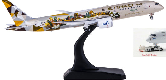 1:400 Phoenix PH04336 Etihad Airways Boeing 787-9 A6-BLH Italy Free Tractor+Stand