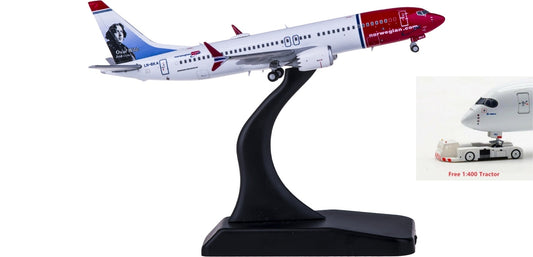 1:400 JC Wings XX4151 Norwegian Air Shuttle Boeing 737 MAX 8 LN-BKA Free Tractor+Stand