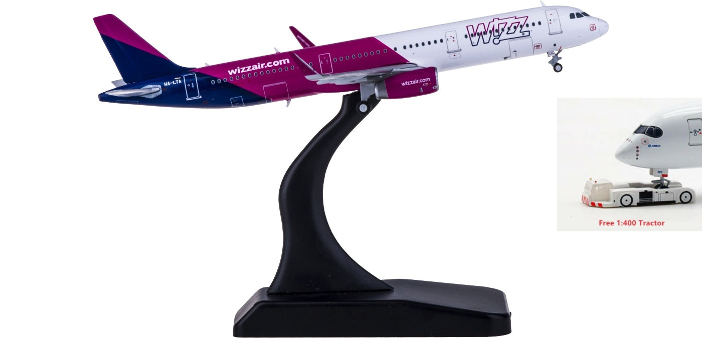 1:400 JC Wings LH4112 Wizz Air Airbus A321 HA-LTA Free Tractor+Stand