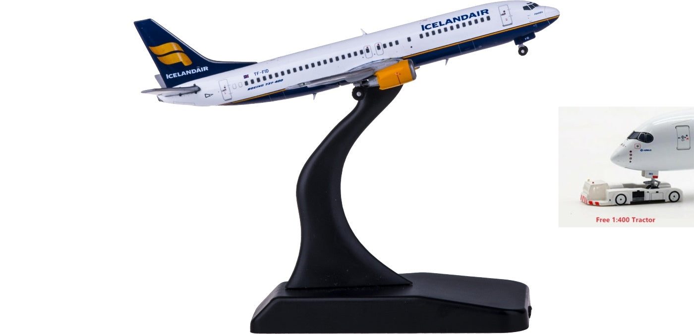 1:400 JC Wings XX4238 Icelandair Boeing 737-400 TF-FID Free Tractor+Stand