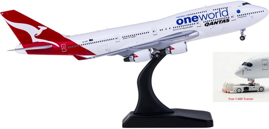 1:400 Phoenix PH04347 Qantas Airways Boeing 747-400ER VH-OEF "ONE WORLD" Free Tractor+Stand