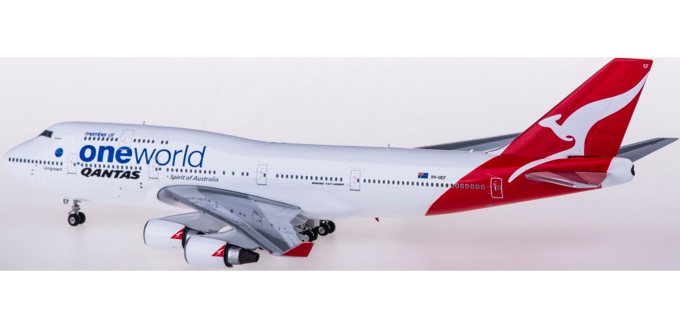 1:400 Phoenix PH04347 Qantas Airways Boeing 747-400ER VH-OEF "ONE WORLD" Free Tractor+Stand