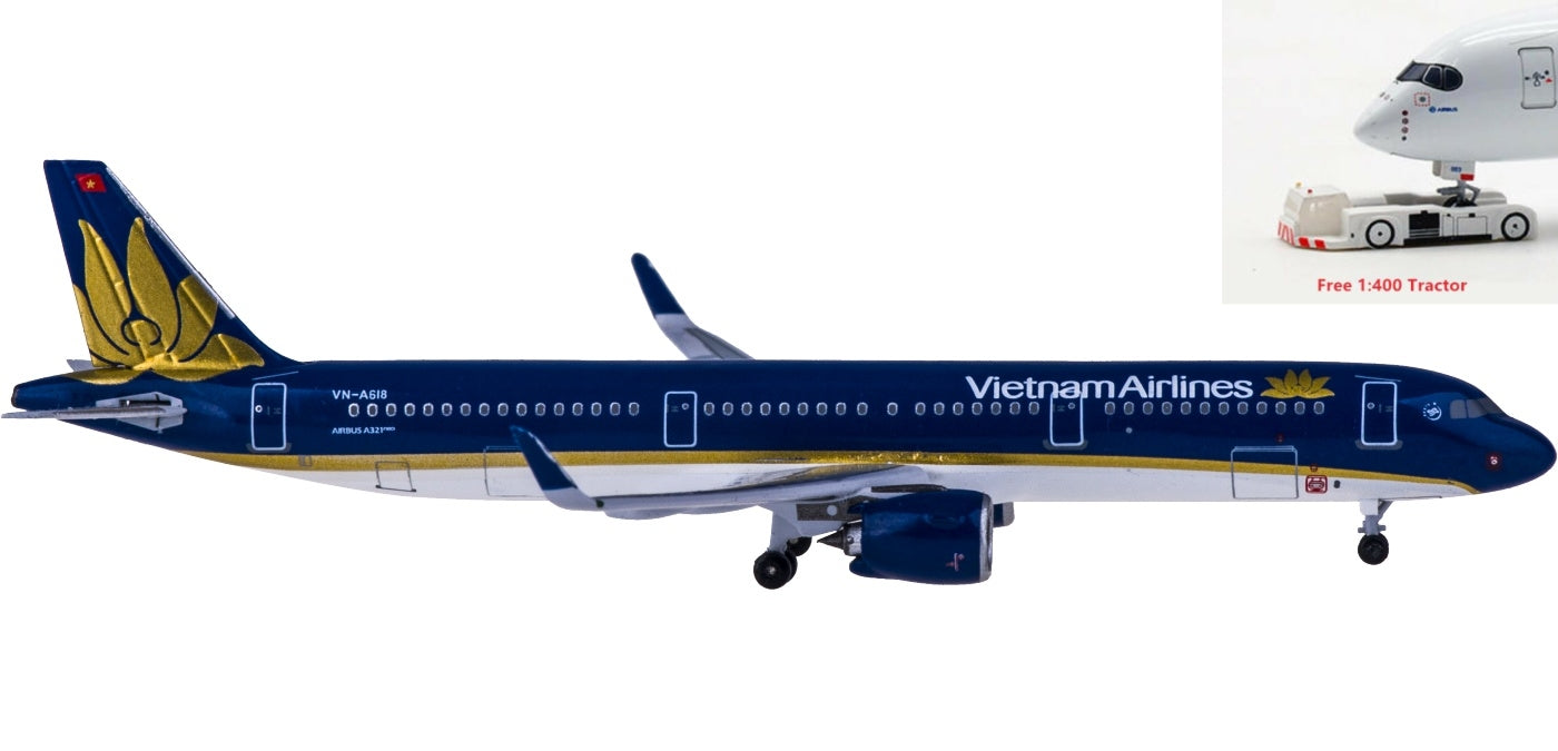 (Rare)1:400 AeroClassics AAC419788 Vietnam Airlines Airbus A321 VN-A618+Free Tractor