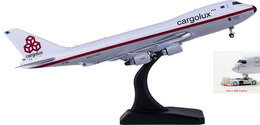 1:400 Phoenix PH11637 Cargolux Cargo Boeing 747-400F LX-NCL Free Tractor+Stand