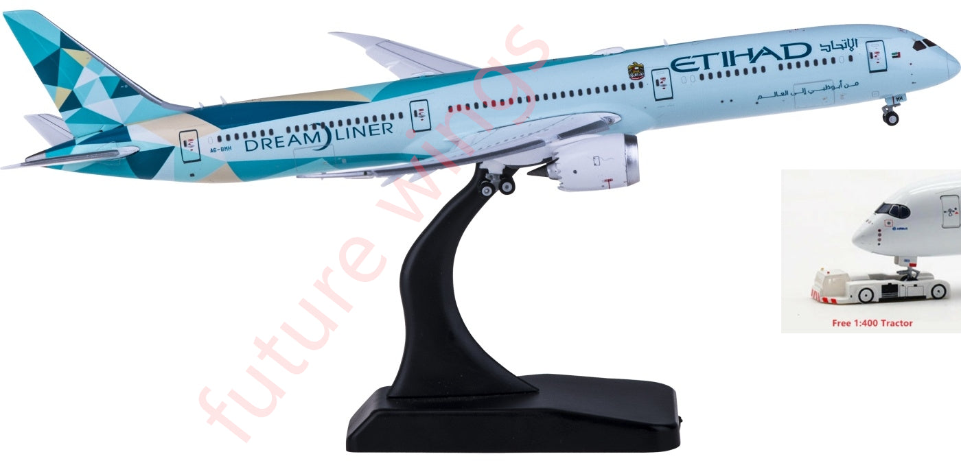 1:400 JC Wings XX4300A Etihad Airways Boeing 787-10 A6-BMH "Flaps Down"Aircraft Model Free Tractor+Stand