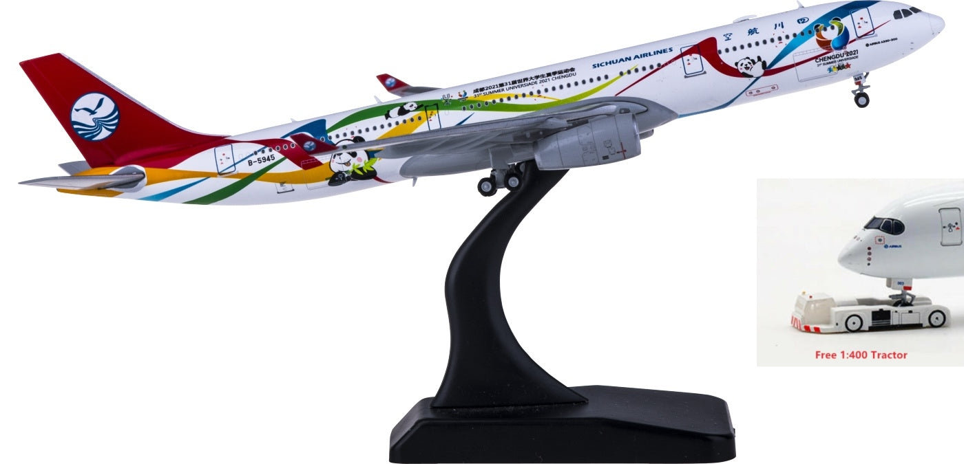 1:400 JC Wings XX4355 Sichuan Airlines Airbus A330-300 B-5945 Free Tractor+Stand