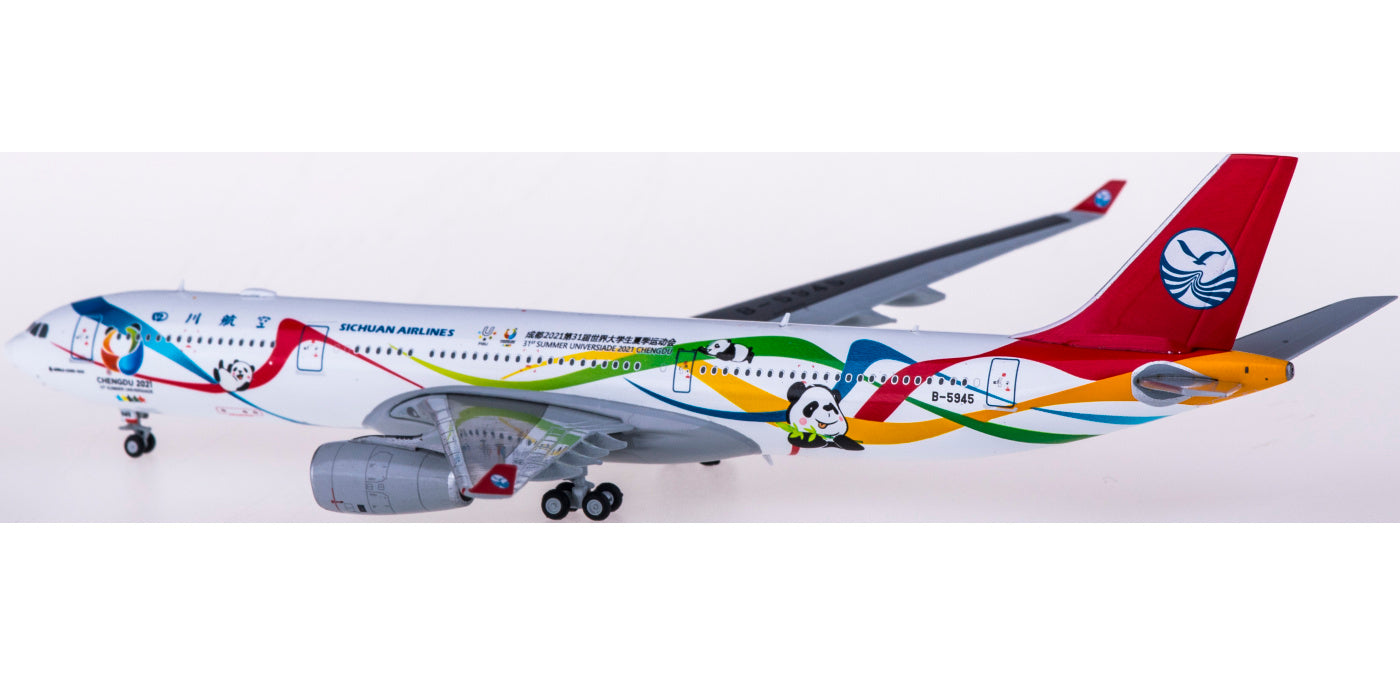 1:400 JC Wings XX4355 Sichuan Airlines Airbus A330-300 B-5945 Free Tractor+Stand