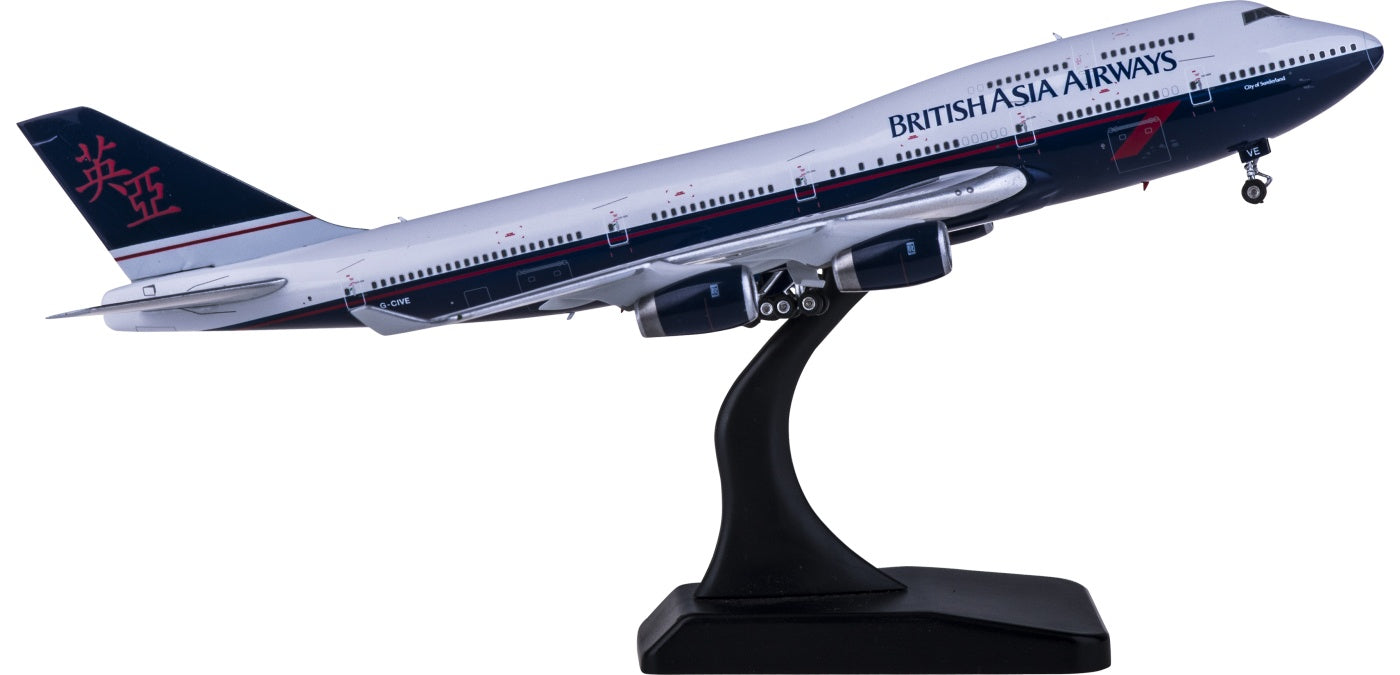 1:400 Phoenix PH04360 British Asia Airways Boeing 747-400 G-CIVE Free Tractor+Stand