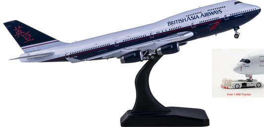 1:400 Phoenix PH04360 British Asia Airways Boeing 747-400 G-CIVE Free Tractor+Stand