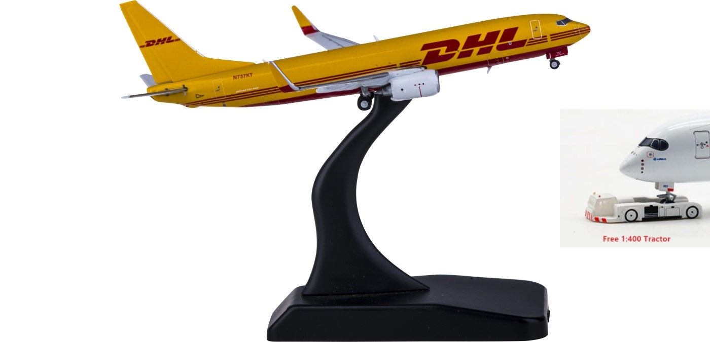 1:400 Geminijets GJDHL1948 DHL Cargo Boeing 737-800 N737KT  Free Tractor+Stand