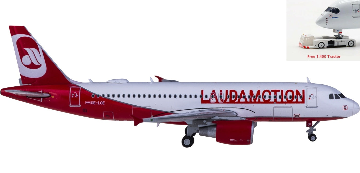 1:400 JC Wings LH4100 Laudamotion Airbus A320 OE-LOE+Free Tractor