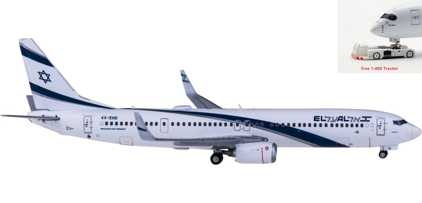 1:400 Geminijets GJELY1956 El Al Boeing 737-900ER 4X-EHD+Free Tractor