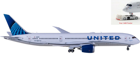 1:400 Geminijets GJUAL1795 United Airlines Boeing 787-9 N24976+Free Tractor