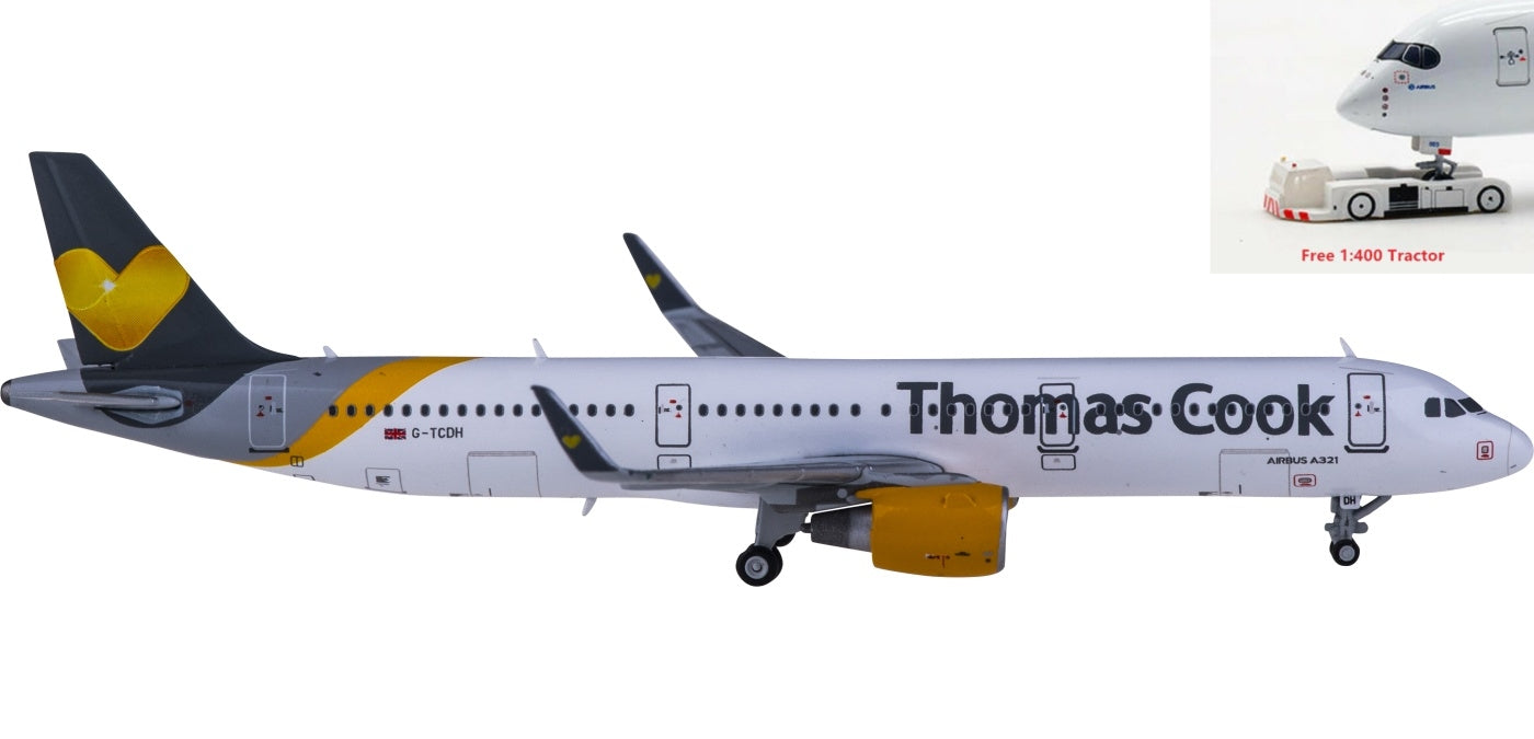 1:400 JC Wings XX4430 Thomas Cook Airbus A321 G-TCDH+Free Tractor